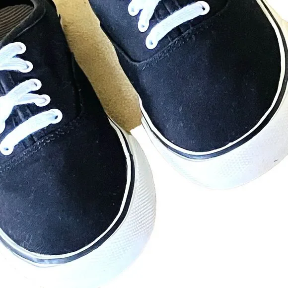 A New Day Target Sneakers Chunky Canvas Textile Black Lace Women 7 Chucks Preppy - Picture 8 of 14